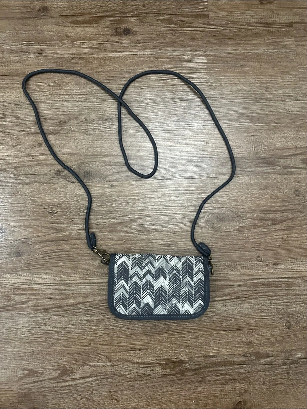 Compact Crossbody Bag in Black and White